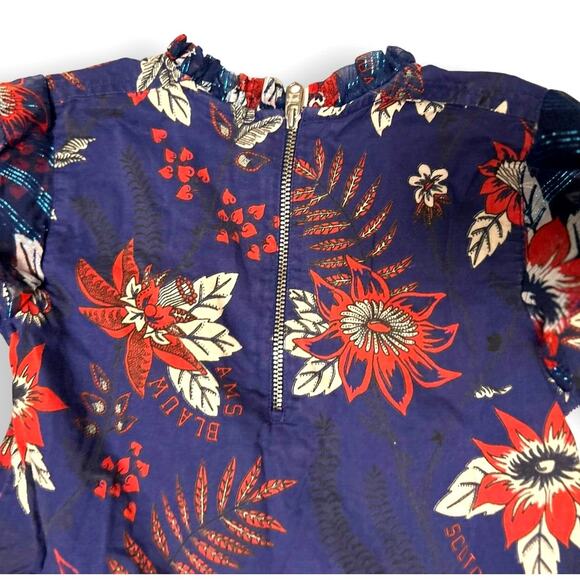 Scotch & Soda Girls floral Dress Red Purple Hawaiian High Neck 6 Yr - Picture 5 of 9